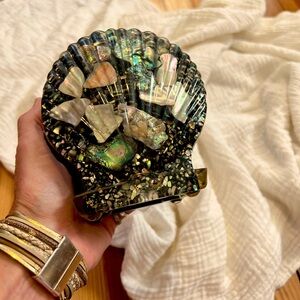 COPY - Vintage Lucite Abalone Shell Napkin/letter holder